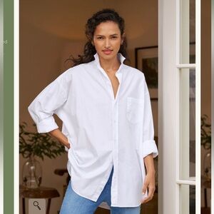 Frank & Eileen Shirley White Long Sleeve Button Down Shirt Size XL White Preppy